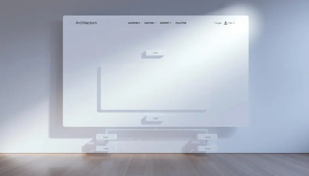 A visually appealing website architecture, with a clean and organized layout. The main content area is prominently displayed, surrounded by a minimalist design featuring geometric shapes and a subtle color palette. A hierarchical structure of nested sections and subsections is evident, guiding the user's navigation. Soft, diffused lighting creates a calming, professional atmosphere, while the camera angle provides a balanced, centralized composition. The overall impression is one of efficiency, clarity, and a thoughtfully crafted user experience. A visually appealing website architecture, with a clean and organized layout. The main content area is prominently displayed, surrounded by a minimalist design featuring geometric shapes and a subtle color palette. A hierarchical structure of nested sections and subsections is evident, guiding the user's navigation. Soft, diffused lighting creates a calming, professional atmosphere, while the camera angle provides a balanced, centralized composition. The overall impression is one of efficiency, clarity, and a thoughtfully crafted user experience.