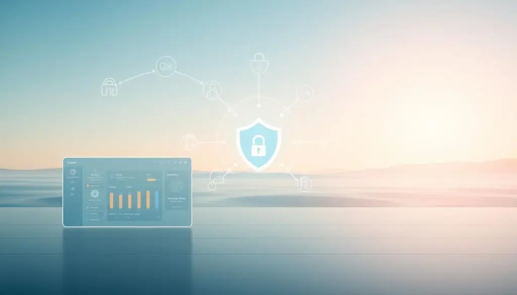 A serene and secure digital sanctuary, where users navigate a sleek, intuitive interface adorned with subtle yet impactful security icons. The foreground features a user-centric dashboard, its design effortlessly guiding individuals through seamless transactions, instilling a sense of trust and confidence. In the middle ground, a secure authentication process unfolds, seamlessly verifying identities through biometric scans or encrypted credentials. The background showcases a minimalist, calming landscape, symbolizing the peace of mind that emanates from a well-protected online experience. A serene and secure digital sanctuary, where users navigate a sleek, intuitive interface adorned with subtle yet impactful security icons. The foreground features a user-centric dashboard, its design effortlessly guiding individuals through seamless transactions, instilling a sense of trust and confidence. In the middle ground, a secure authentication process unfolds, seamlessly verifying identities through biometric scans or encrypted credentials. The background showcases a minimalist, calming landscape, symbolizing the peace of mind that emanates from a well-protected online experience.