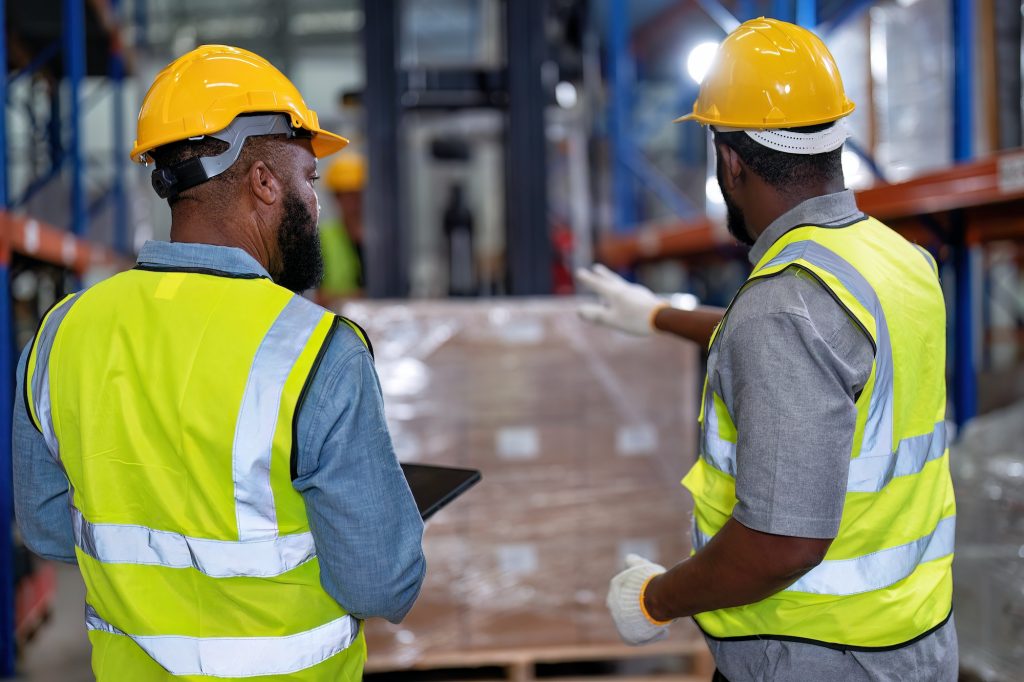 African american working in warehouse ar by