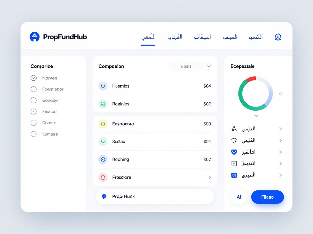 شعار PropFundHub ولوحة التحكم الرئيسية للمنصة