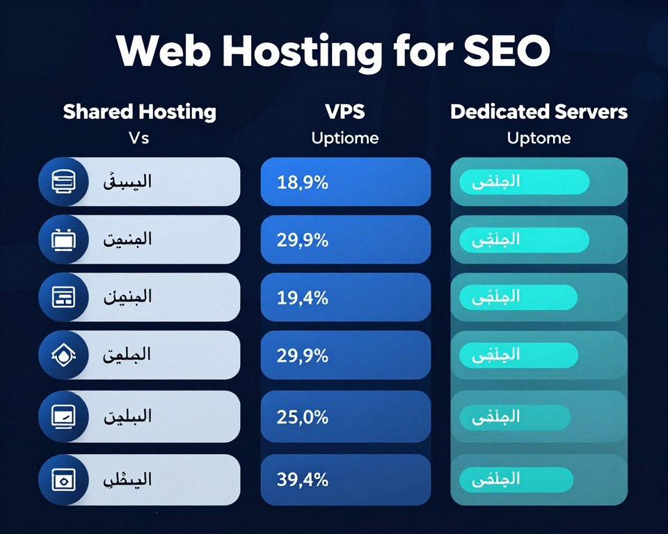 مقارنة بين أنواع الاستضافة لتحسين محركات البحث