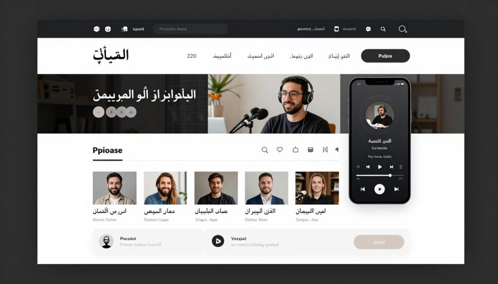 واجهة موقع البودكاست الاحترافي