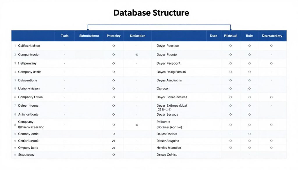 Database structure and data collection process Database structure and data collection process