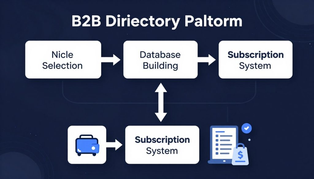 Step-by-step platform building process diagram Step-by-step platform building process diagram